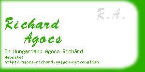 richard agocs business card