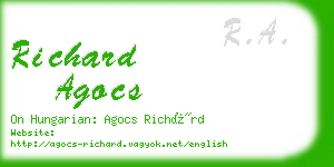 richard agocs business card